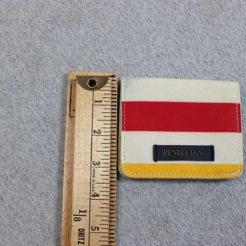 Pendleton Wallet Men Multicolor Stripe Canvas Bifold ID Window Coin Pocket Small